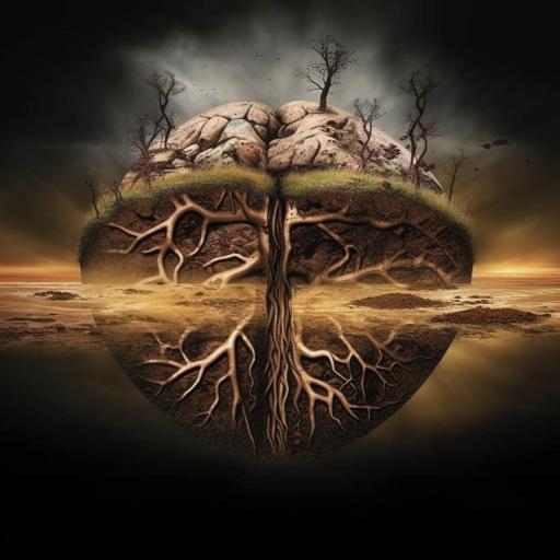 Lost in the swamp of the diseased brain, AI generated art made by Bernardus Muller