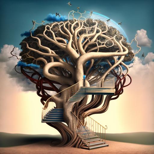 The Mind's Odyssey A Surreal Journey Through Life and Disease, AI generated art made by Bernardus Muller