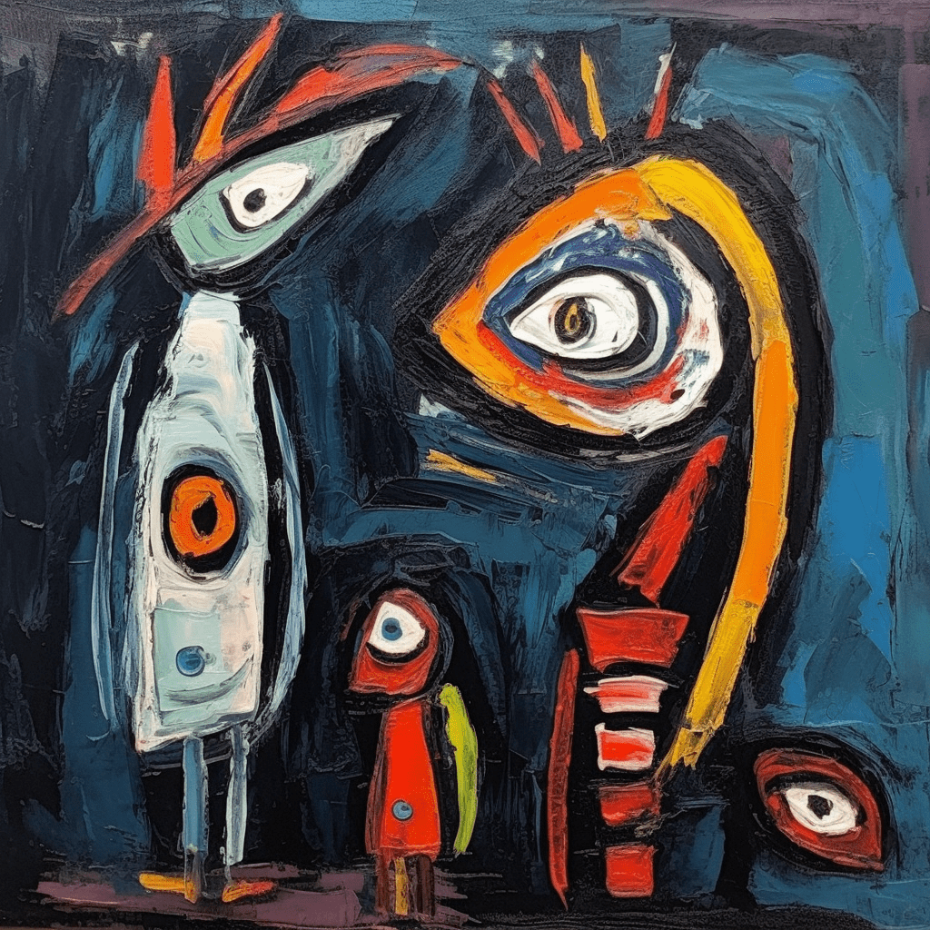 Animals in Dialogue. Tribute to Cobra collection . Ai generated art