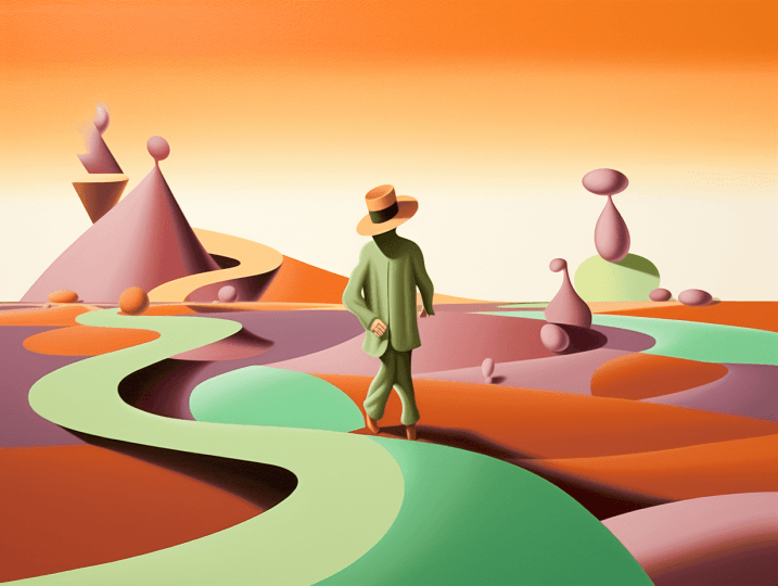 Dreamscape in Swirls, AI art from the Desert Illusions collection by Bernardus Muller