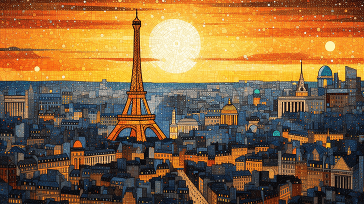 Paris, AI art from the Bauhaus skyline collection by Bernardus Muller