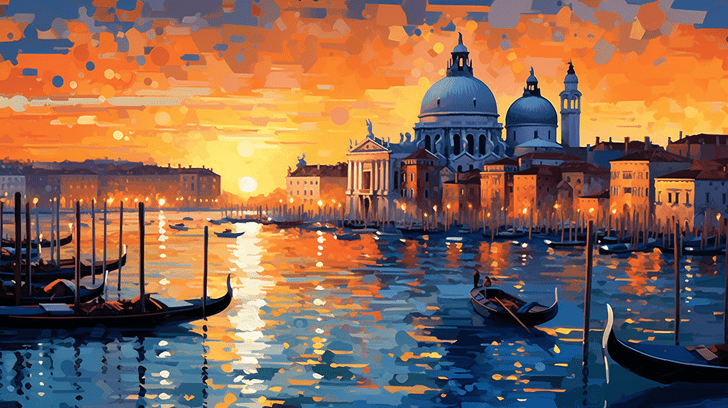 Venice, AI art from the Bauhaus skyline collection by Bernardus Muller