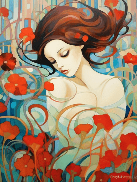 Whispering Poppies, AI art from the swirling colors collection by Bernardus Muller