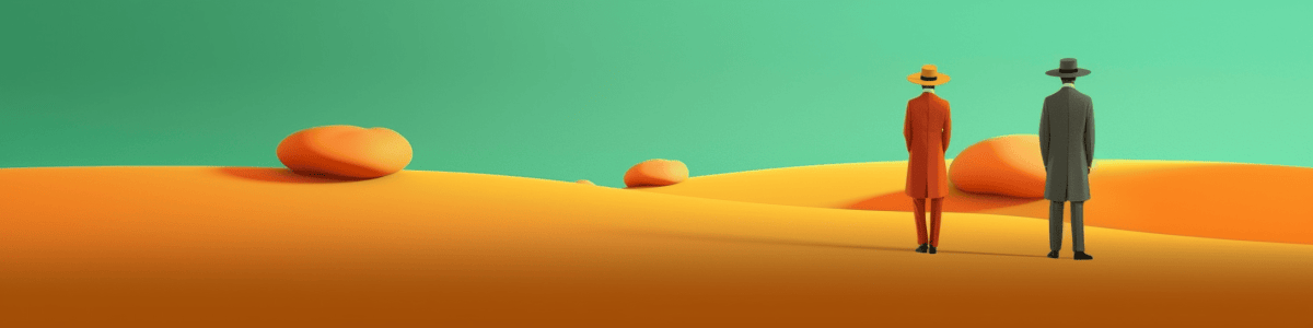 Banner Desert Illusions collection AI art by Bernardus Muller