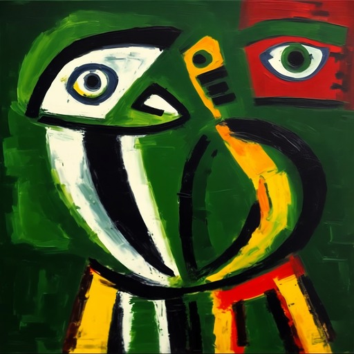 Allegro in green, AI generated art from the Musica Maestro collection by Bernardus Muller