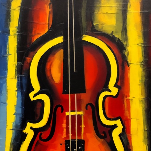Cello in Yellow. AI generated art from the Musica Maestro collection by Bernardus Muller