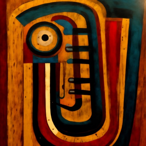 Tuba in timber. AI generated art from the Musica Maestro collection by Bernardus Muller